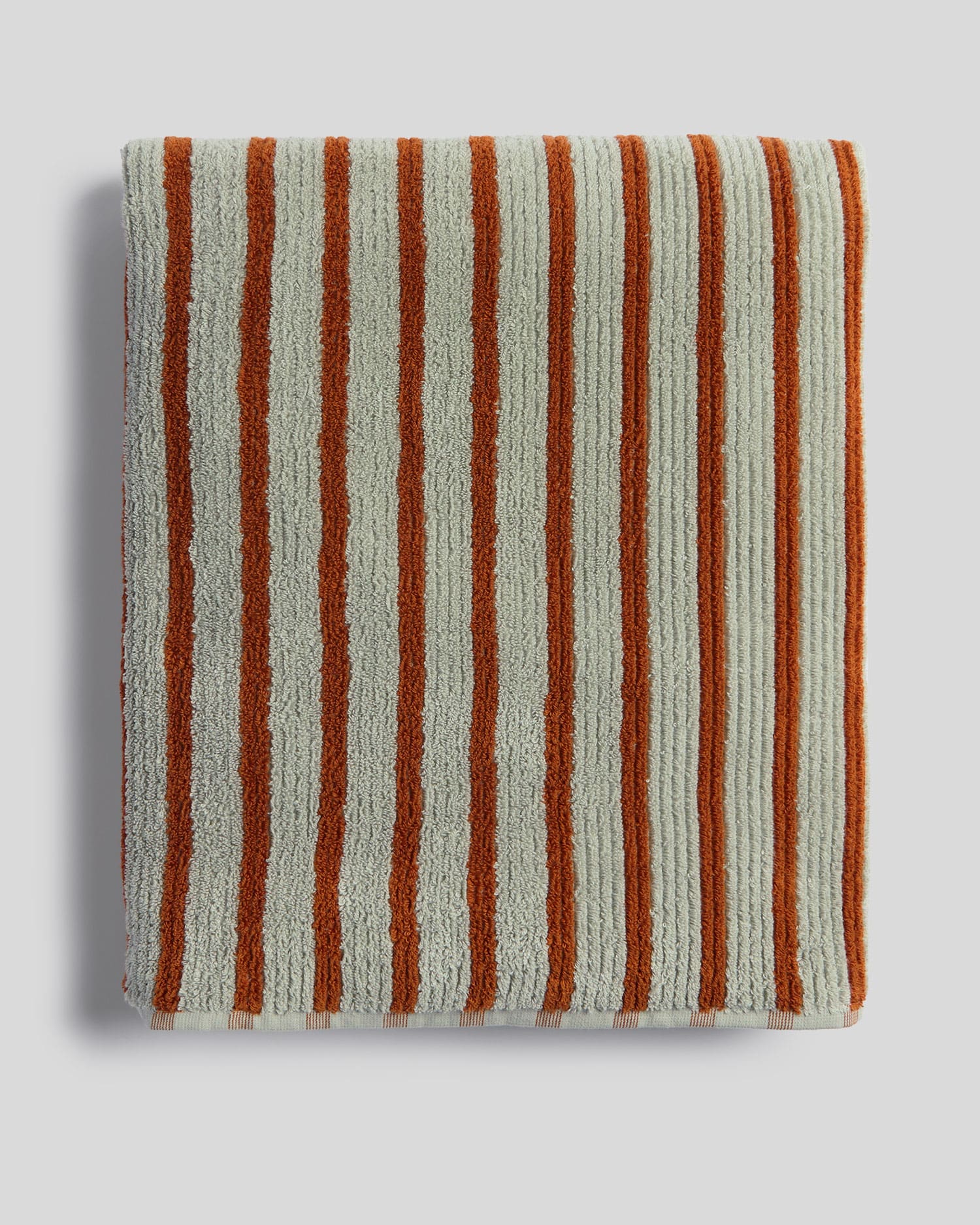 Organic Resort Stripe Towels in Sage with Russet by Parachute Home — view 8
