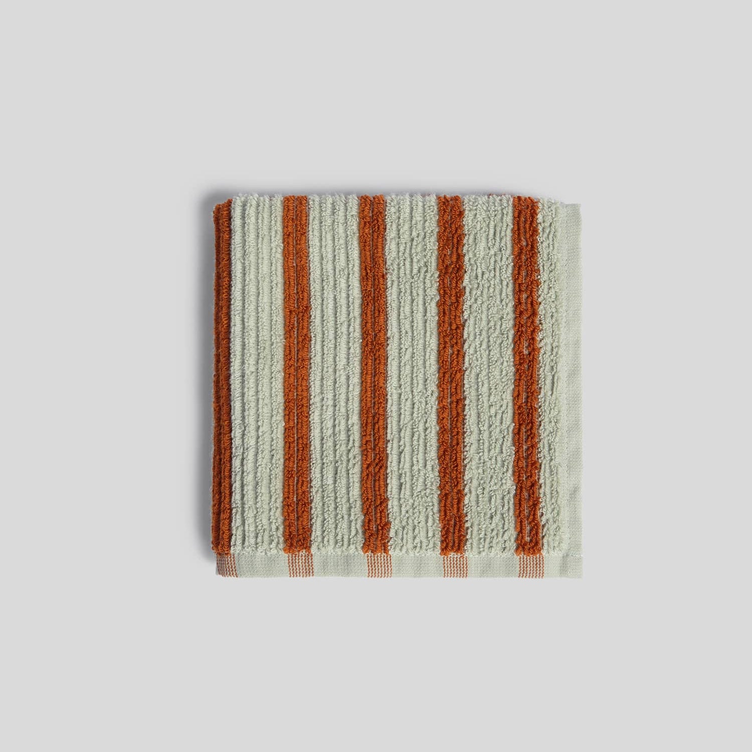 Organic Resort Stripe Towels in Sage with Russet by Parachute Home — view 5