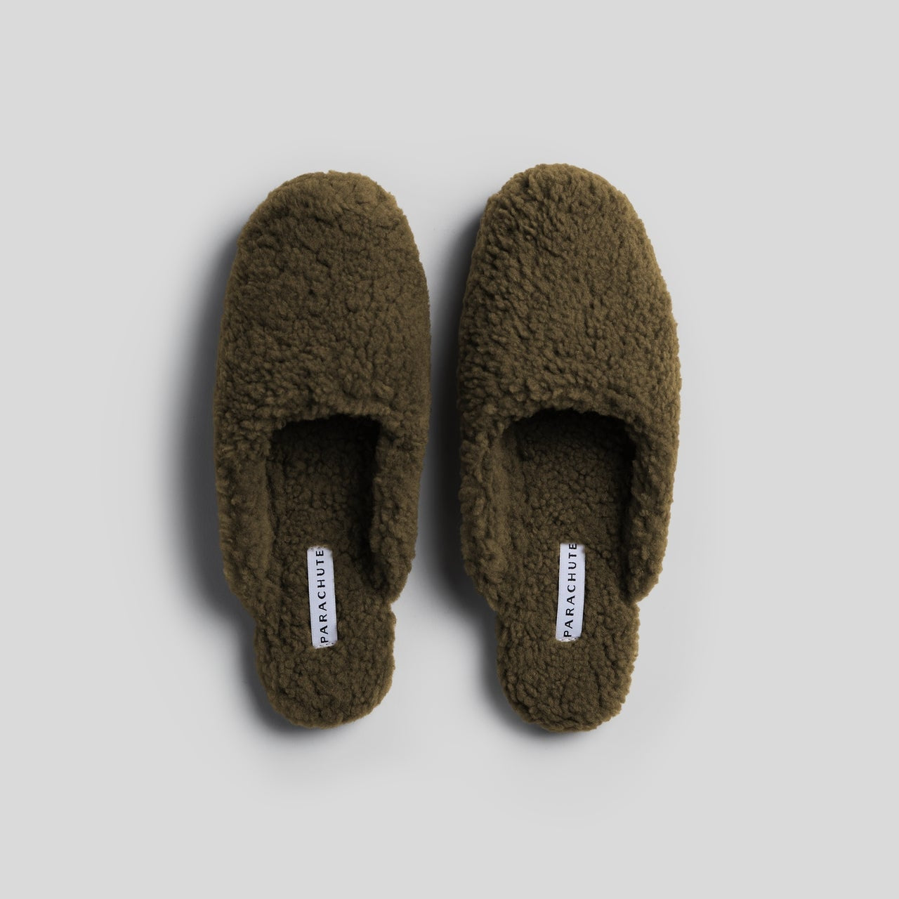 Shearling Wool Lounge Slippers in Olive by Parachute Home — view 1