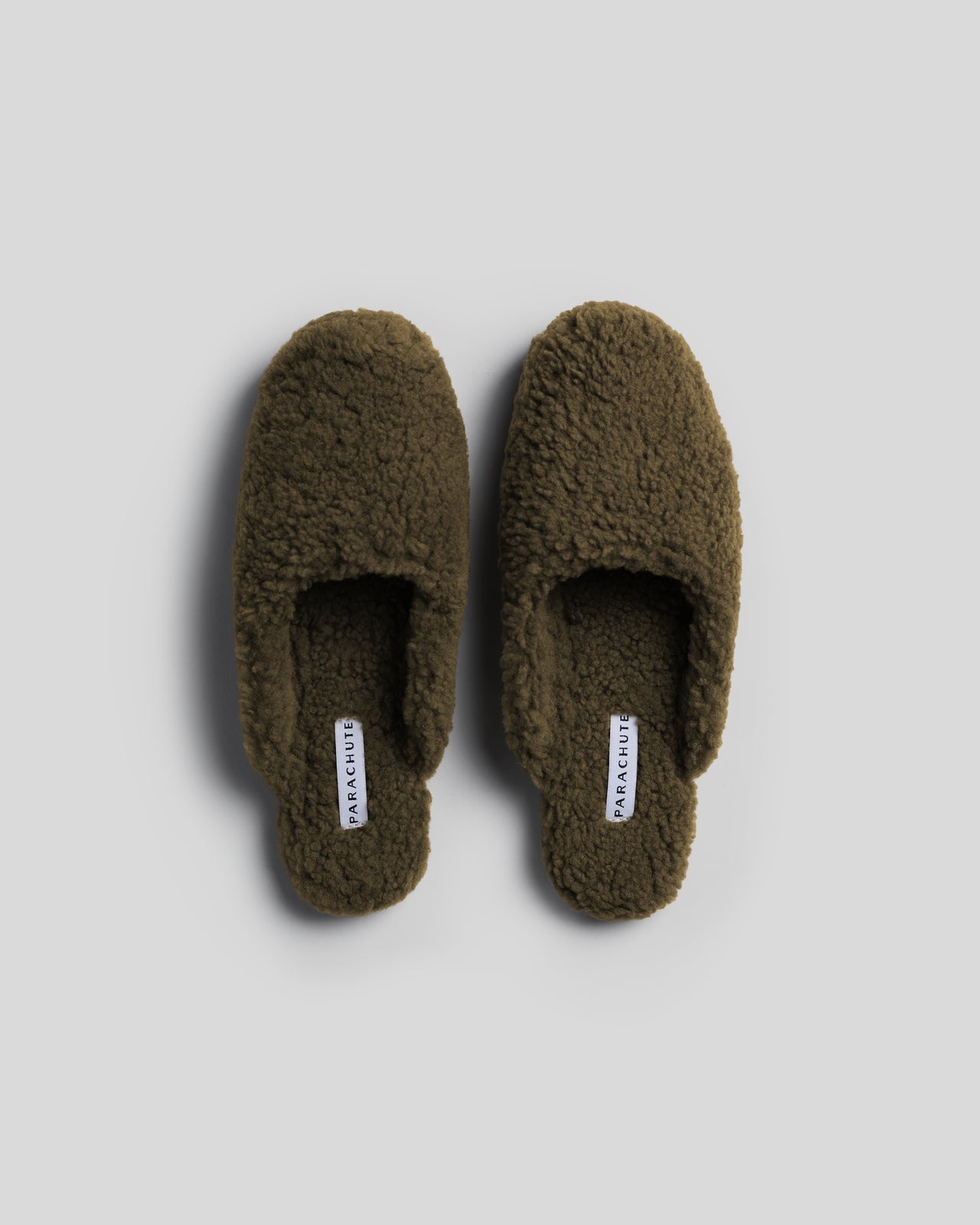 Shearling Wool Lounge Slippers in Olive by Parachute Home — view 1