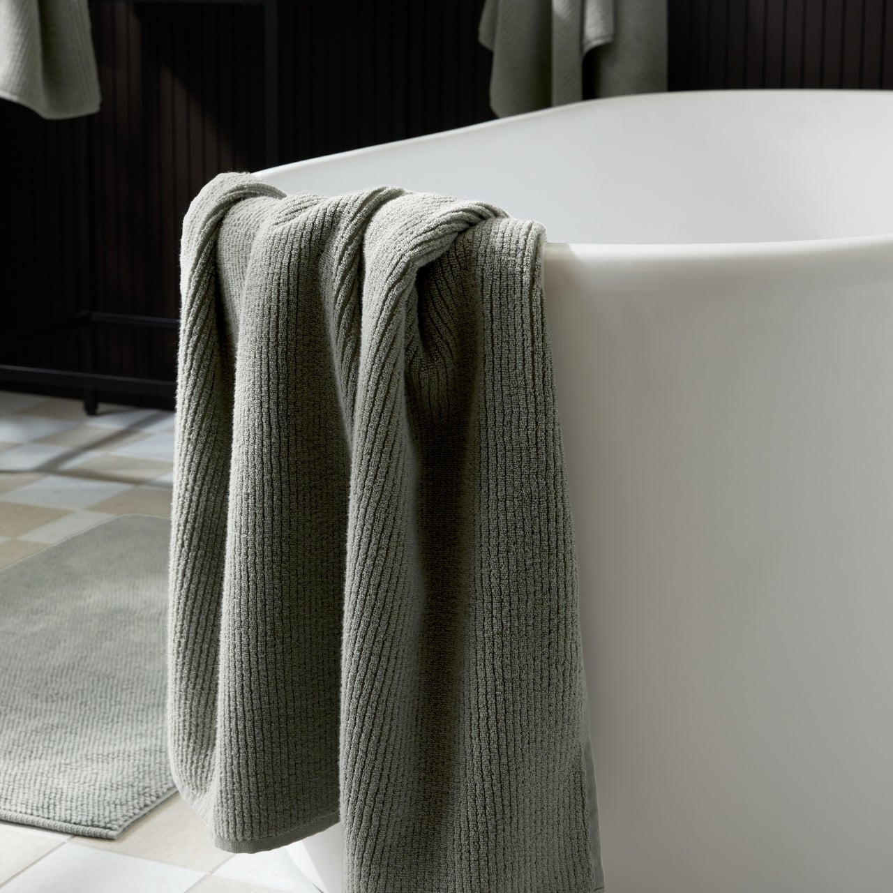 Soft Rib Towels in Moss by Parachute Home — view 2