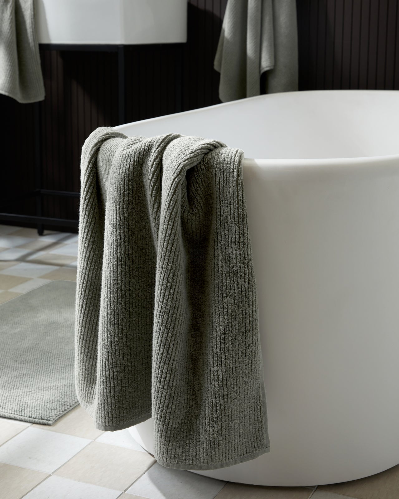 Soft Rib Towels in Moss by Parachute Home — view 2