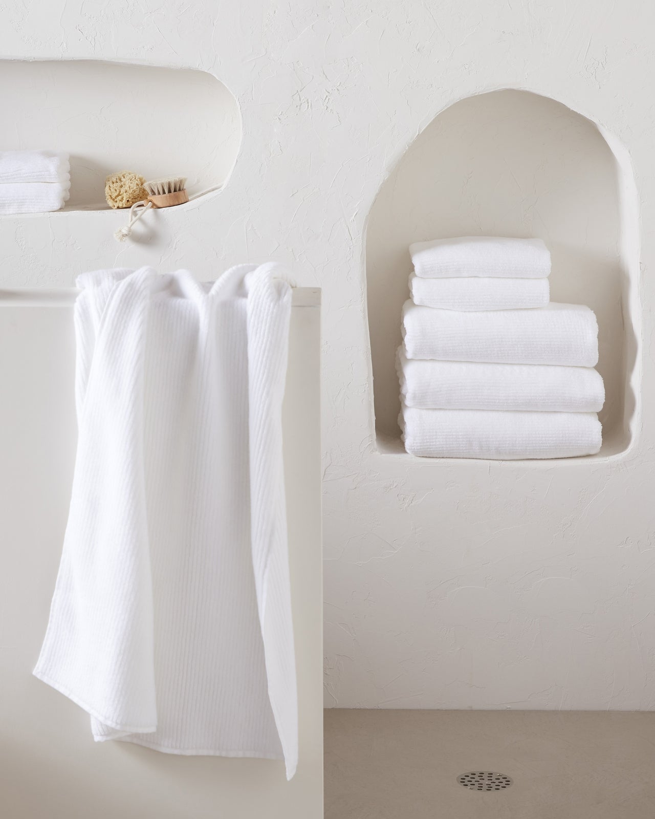Soft Rib Towels in White by Parachute Home — view 5