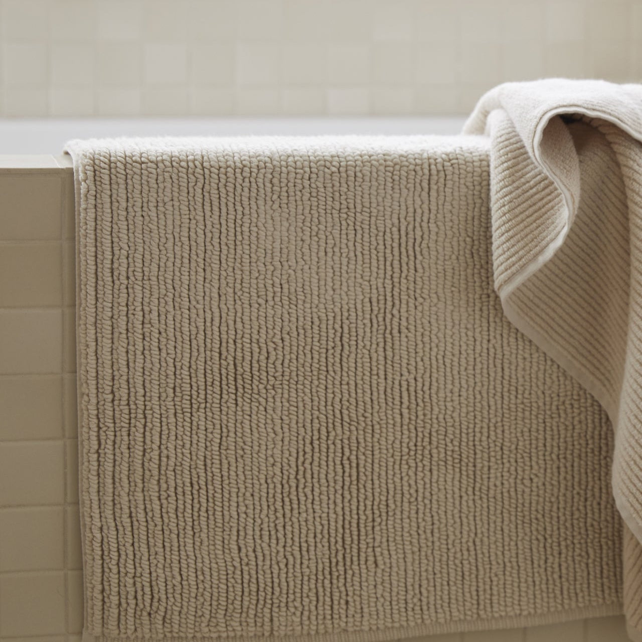 Soft Rib Tub Mat in Bone by Parachute Home — view 2