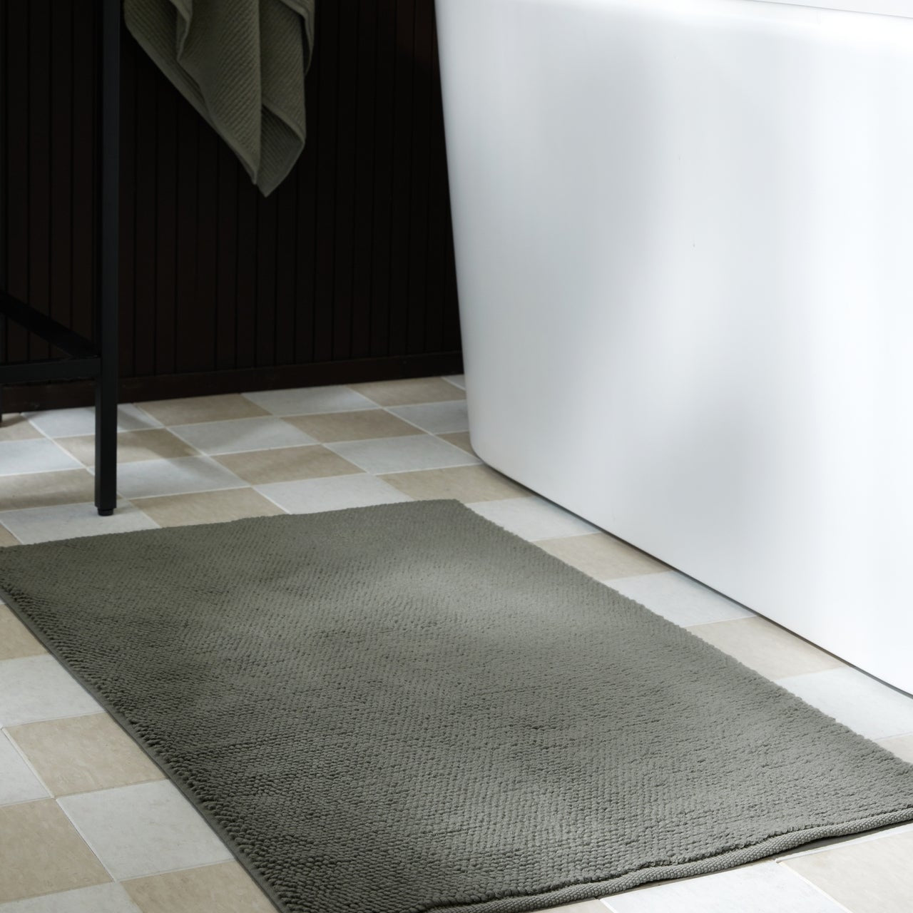 Soft Rib Tub Mat in Moss by Parachute Home — view 2