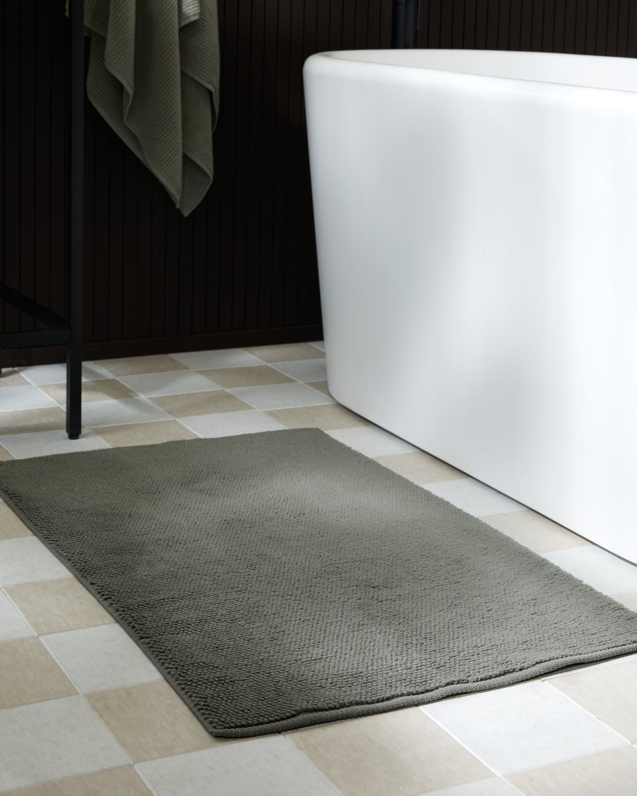 Soft Rib Tub Mat in Moss by Parachute Home — view 2