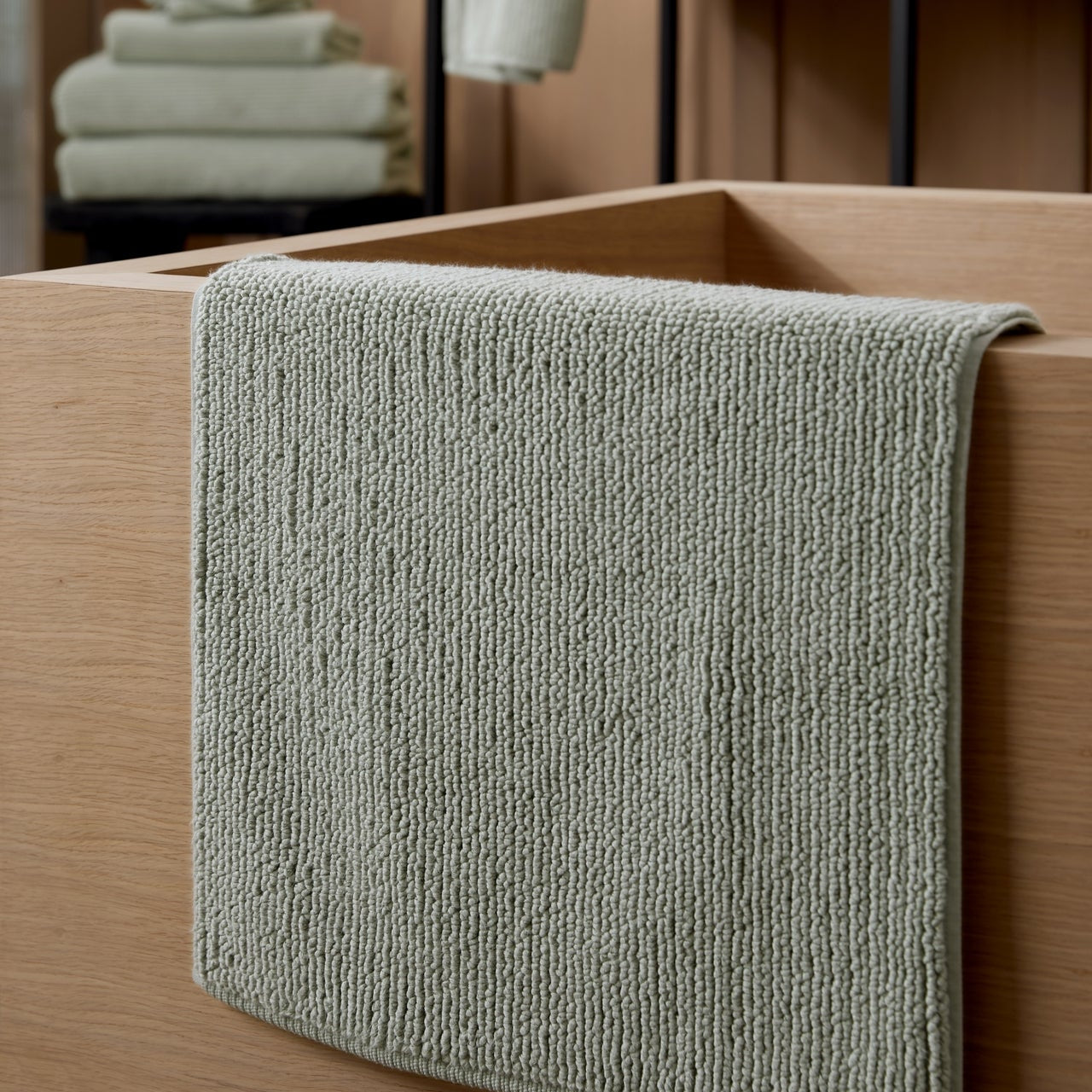 Soft Rib Tub Mat in Sage by Parachute Home — view 2