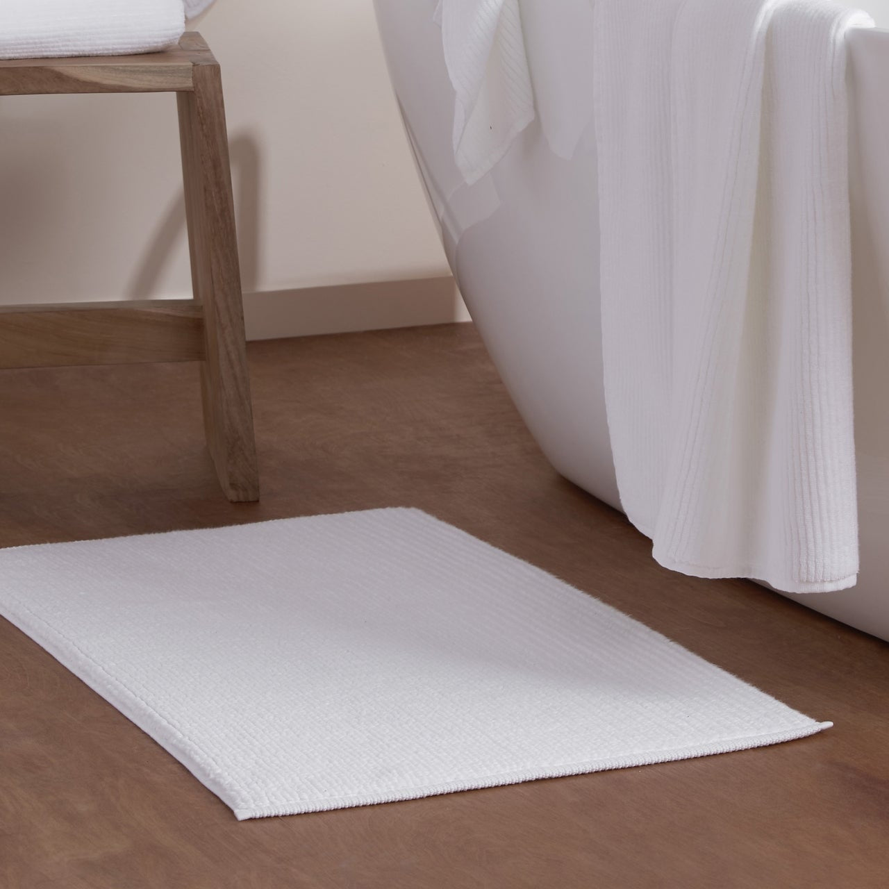 Soft Rib Tub Mat in White by Parachute Home — view 2