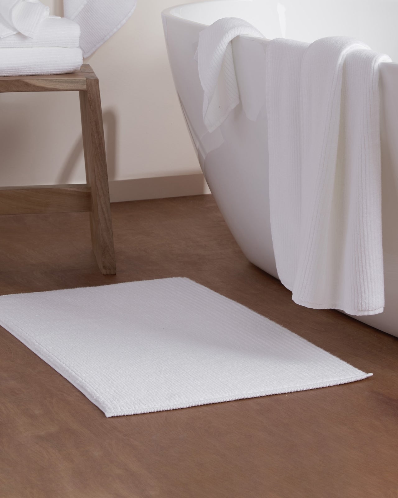 Soft Rib Tub Mat in White by Parachute Home — view 2