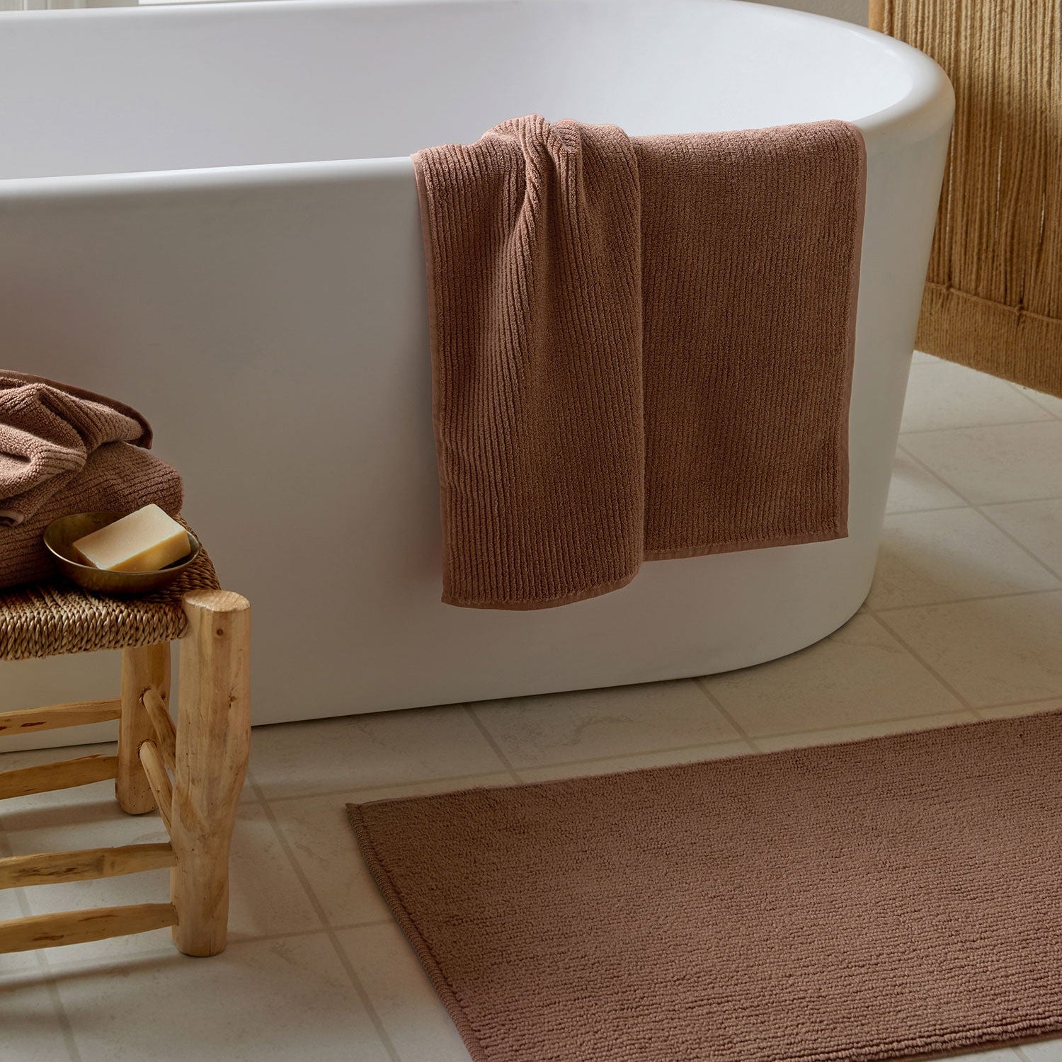 Soft Rib Tub Mat in Adobe by Parachute Home — view 2