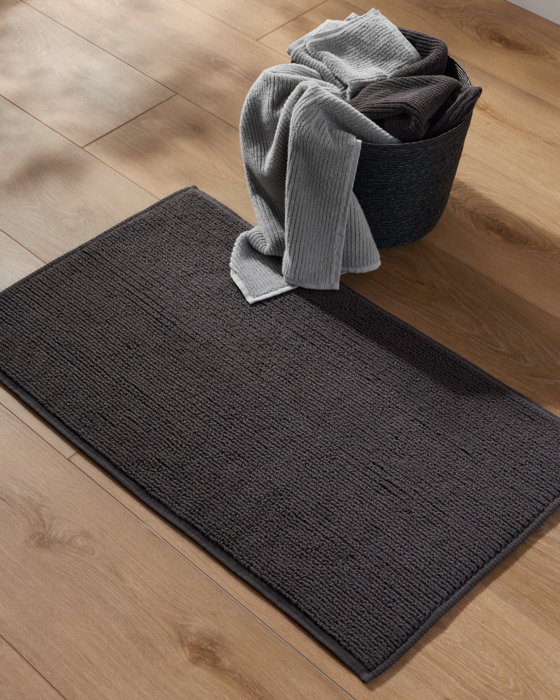 Soft Rib Tub Mat in Onyx by Parachute Home — view 4