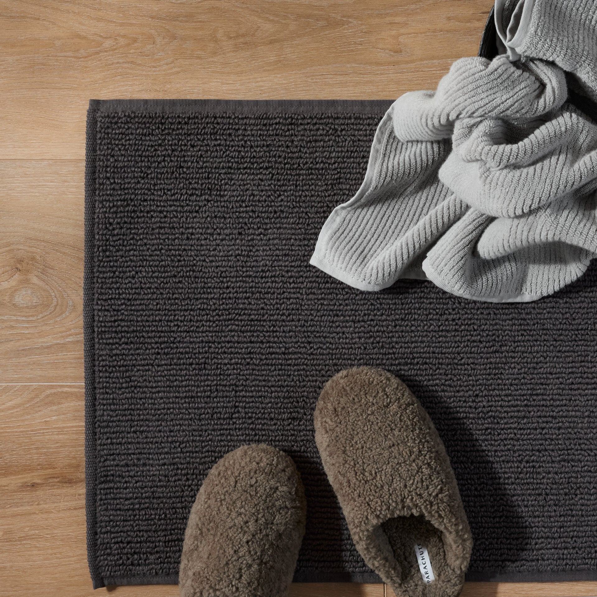 Soft Rib Tub Mat in Onyx by Parachute Home — view 2