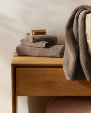 Soft Rib Towels in Warm Grey by Parachute Home — view 2