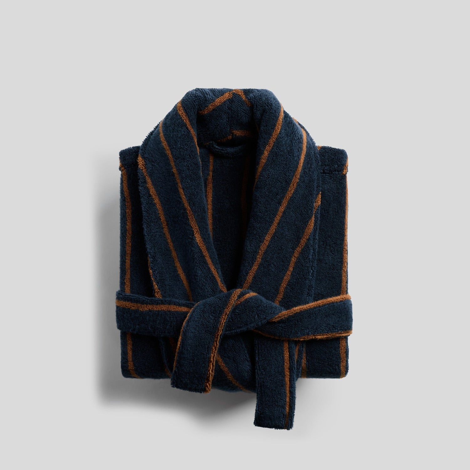 Turkish Cotton Stripe Robe in Ink with Tobacco by Parachute Home — view 1