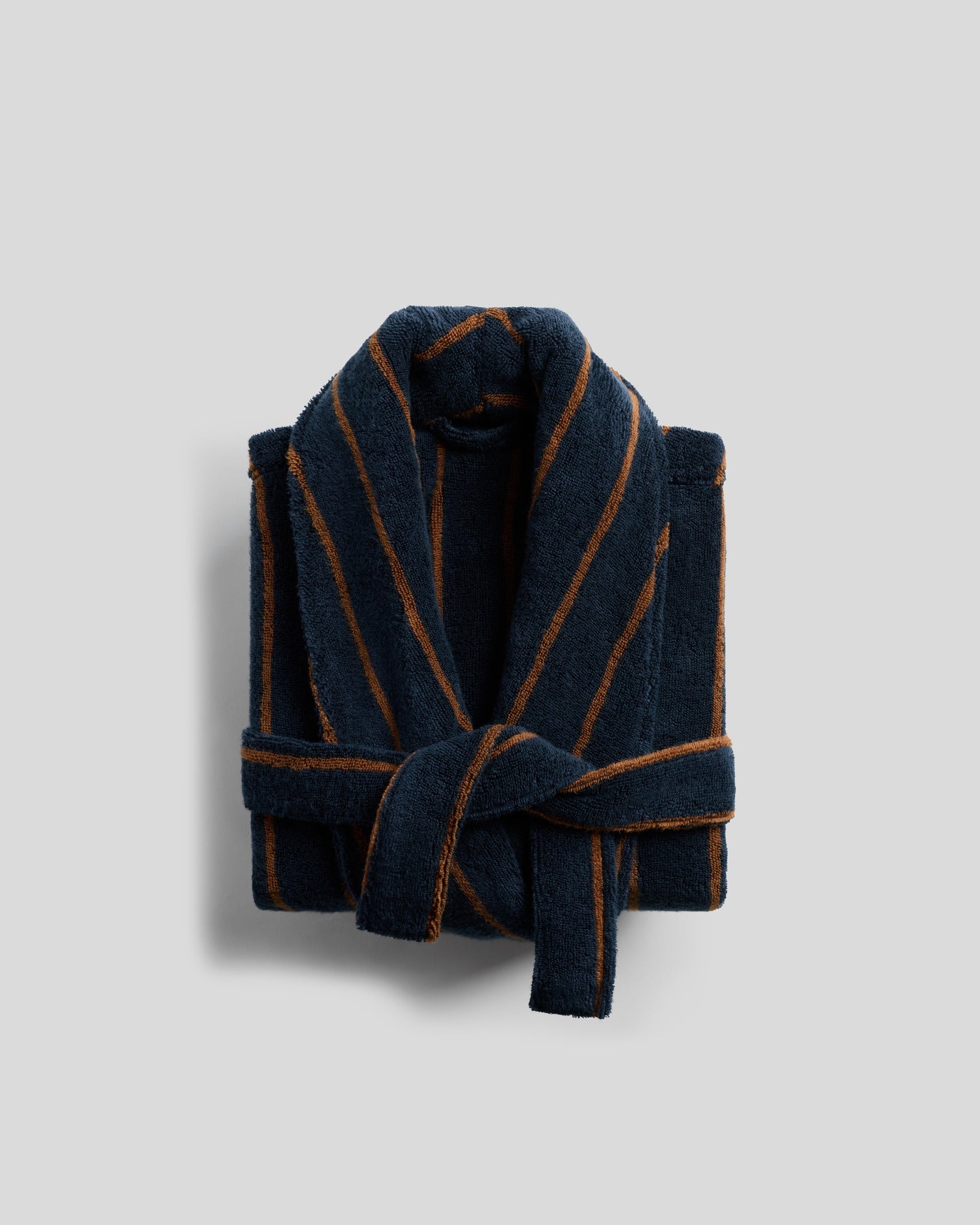 Turkish Cotton Stripe Robe in Ink with Tobacco by Parachute Home — view 1
