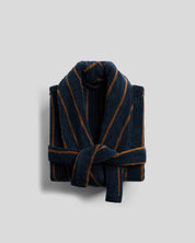 Turkish Cotton Stripe Robe in Ink with Tobacco by Parachute Home — view 1