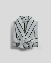 Turkish Cotton Stripe Robe in Sky with Evergreen by Parachute Home — view 1