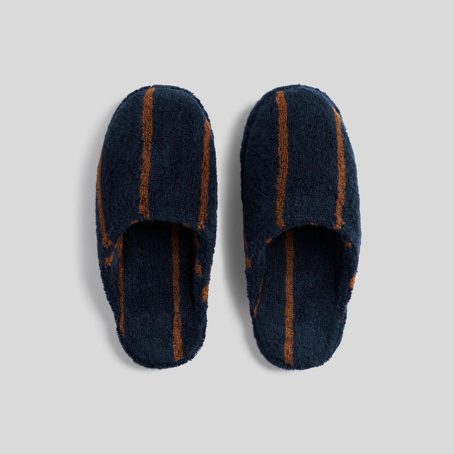 Turkish Cotton Stripe Slippers in Ink with Tobacco by Parachute Home — view 1