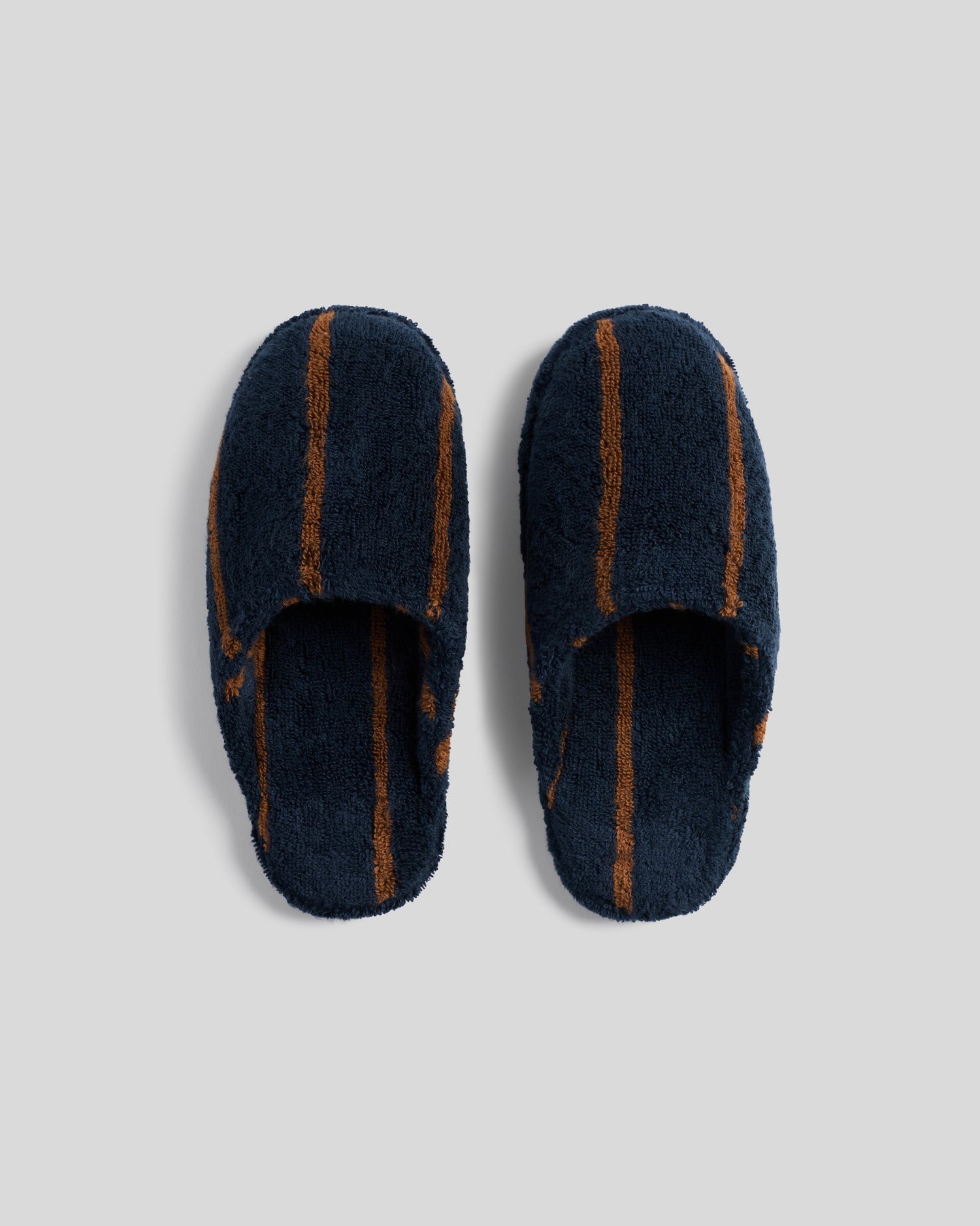 Turkish Cotton Stripe Slippers in Ink with Tobacco by Parachute Home — view 1