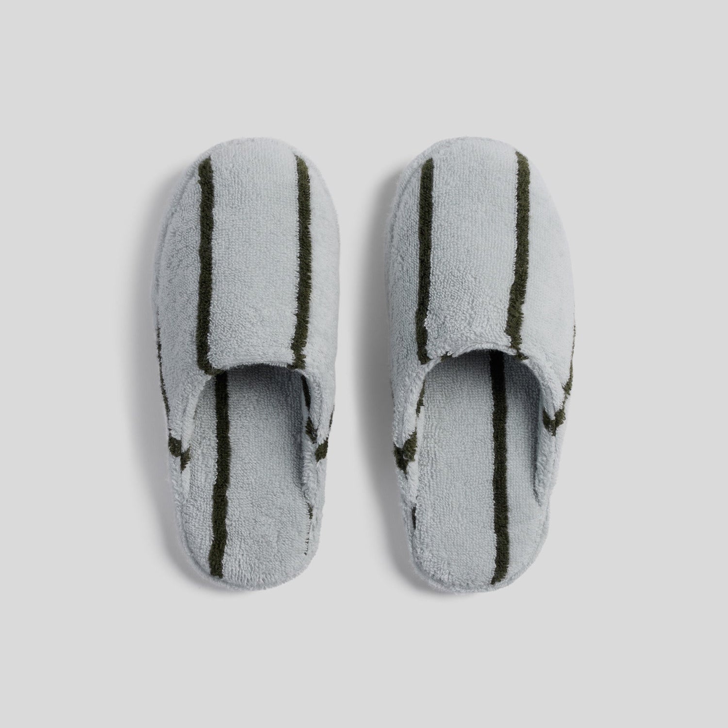 Turkish Cotton Stripe Slippers in Sky with Evergreen by Parachute Home — view 1