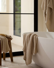 Waffle Towels in Bone by Parachute Home — view 4