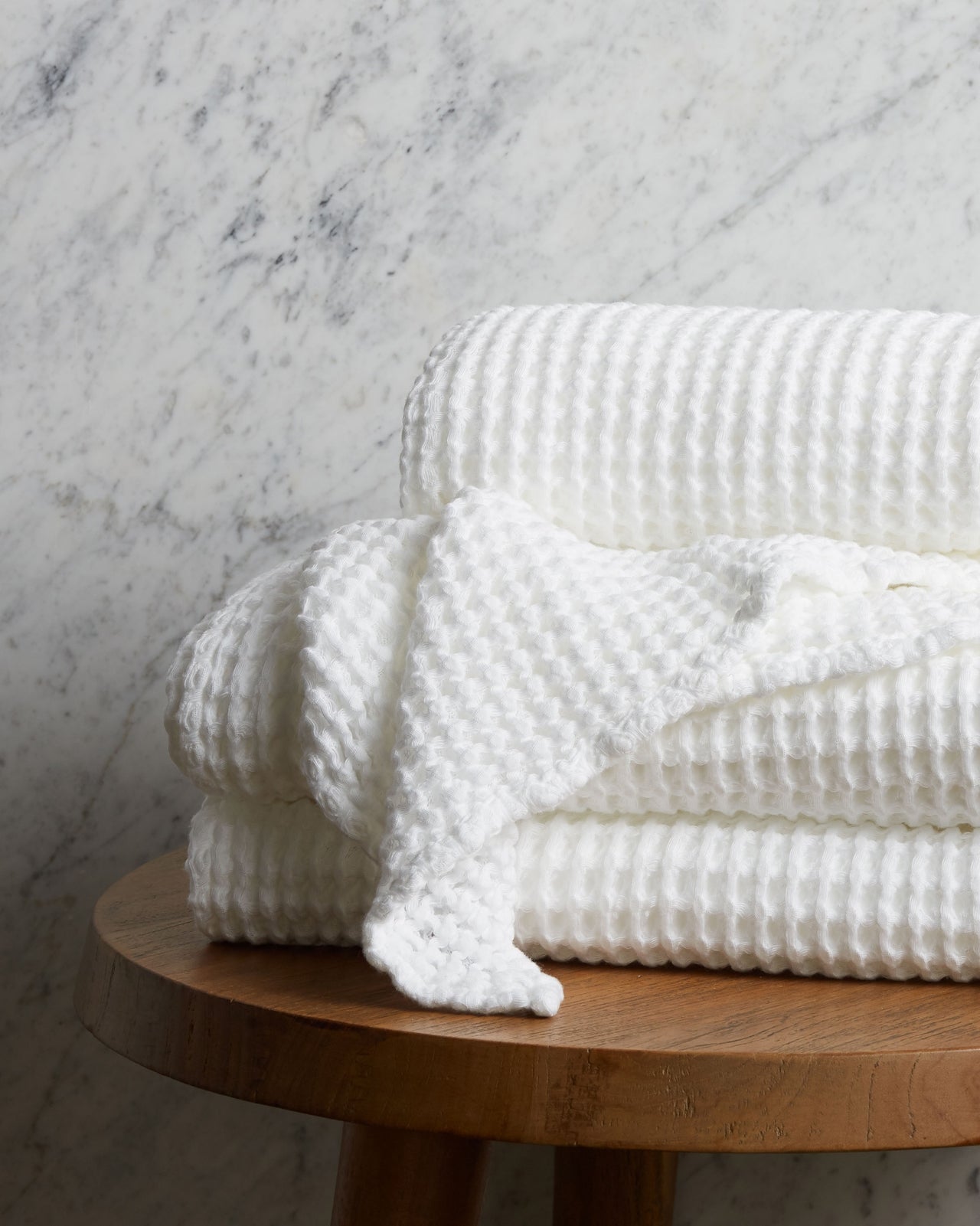 Waffle Towels in White by Parachute Home — view 4