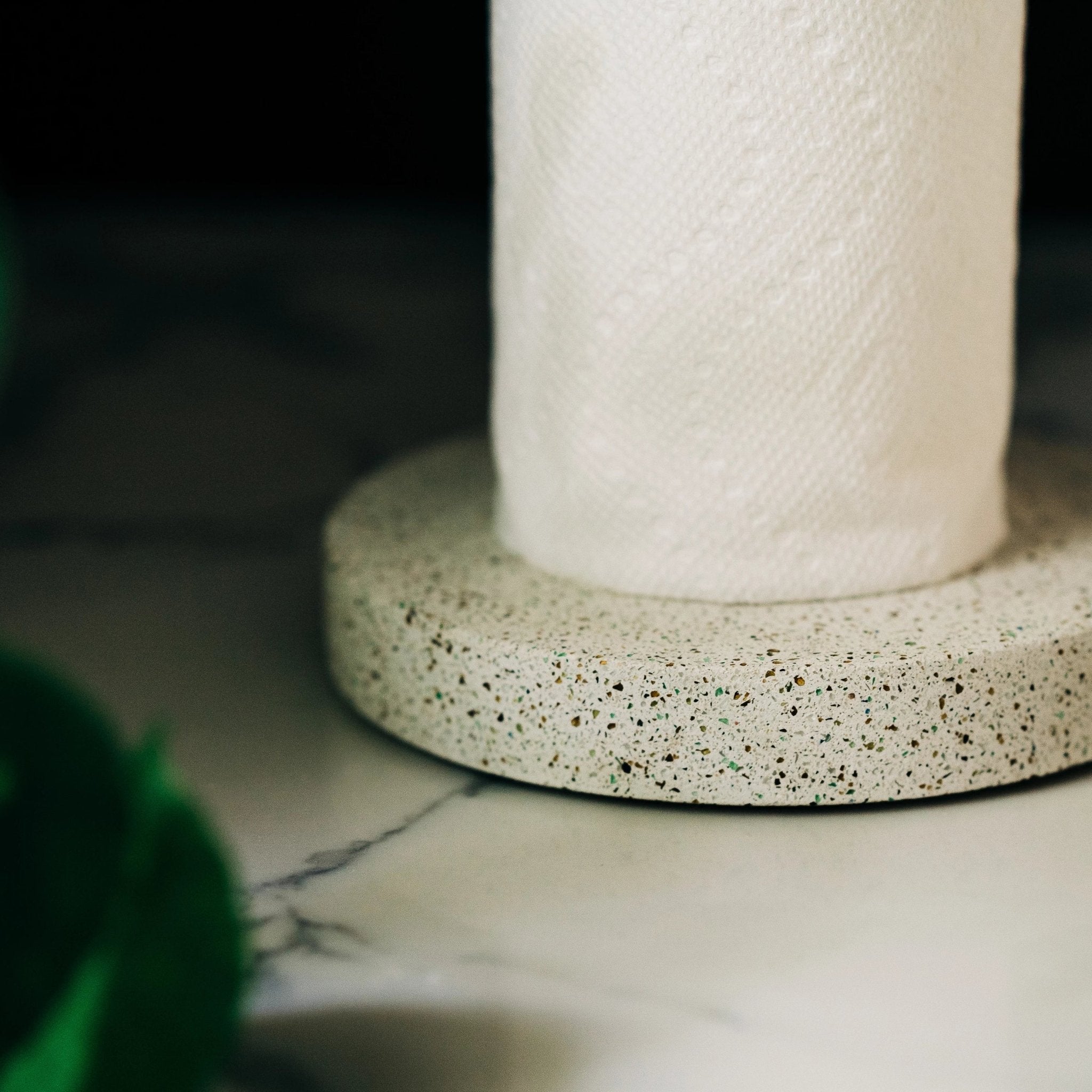 Paper Towel Holder | White Terrazzo - pretti.cool