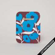 Blue Poppy Wedding Card - pretti.cool