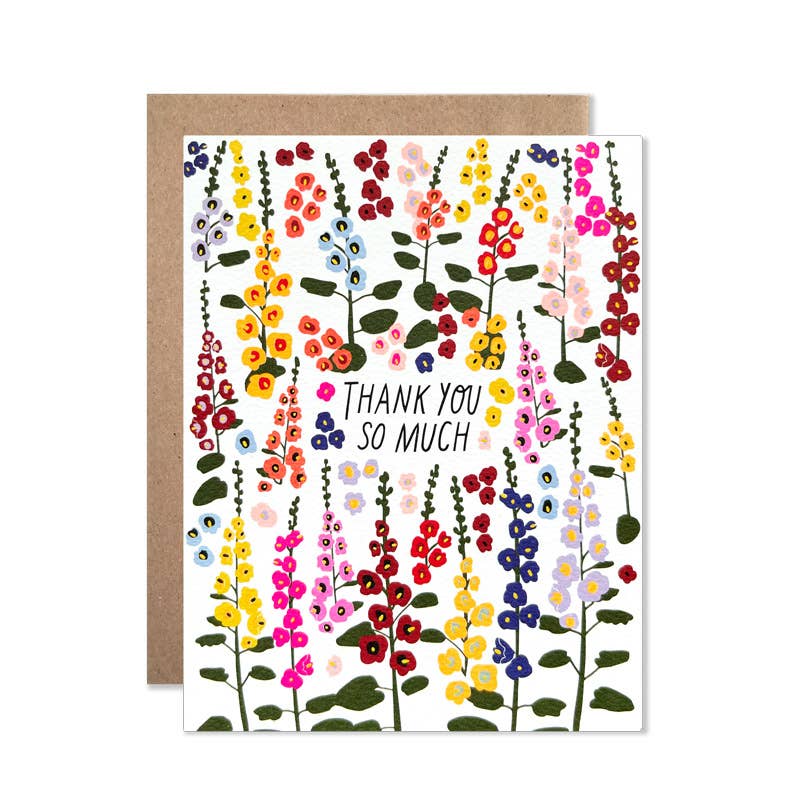 Thank You Hollyhocks Card - pretti.cool