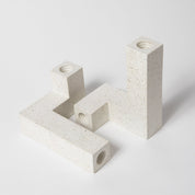 Candlestick Holder Set | White Terrazzo - pretti.cool
