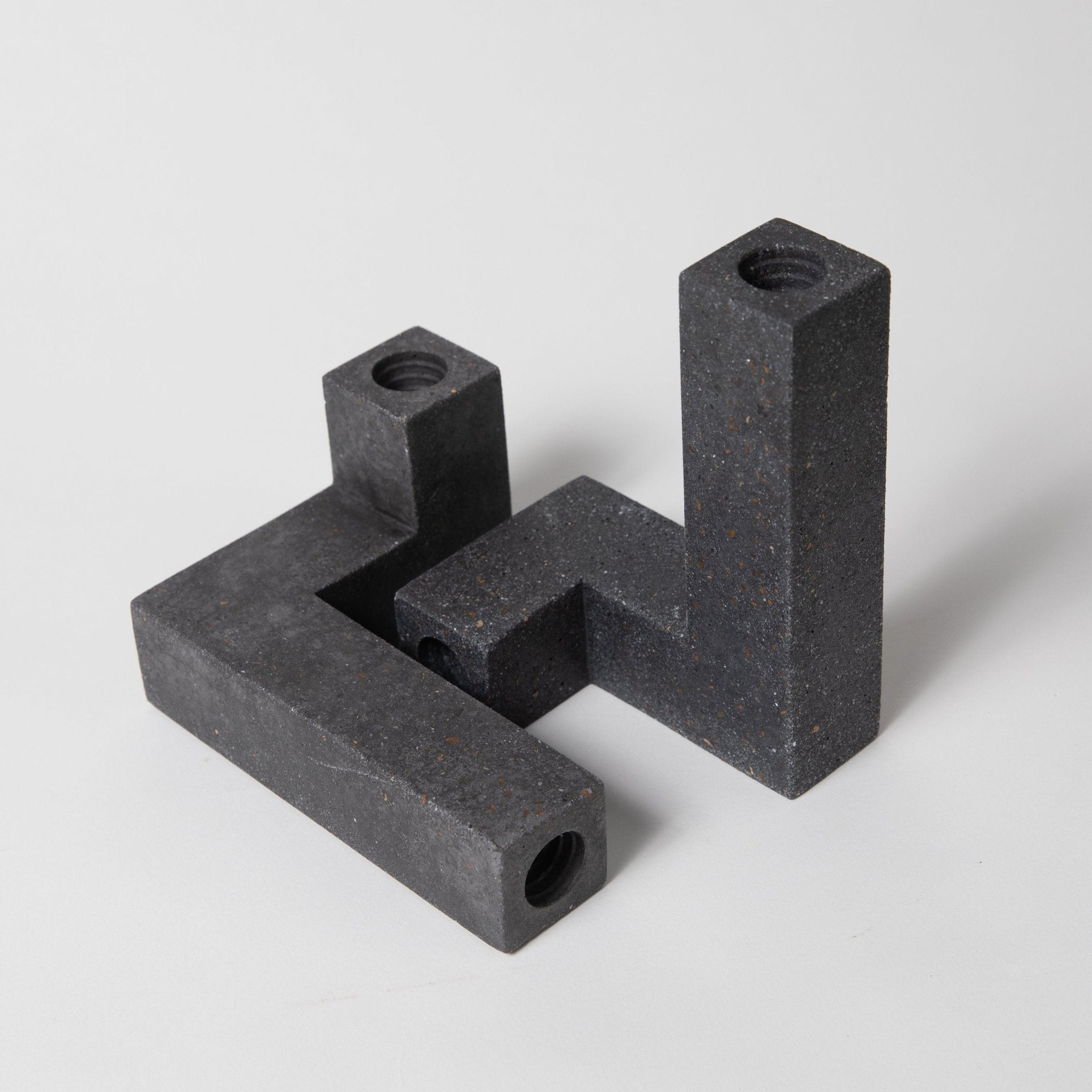 Candlestick Holder Set | Black Terrazzo - pretti.cool