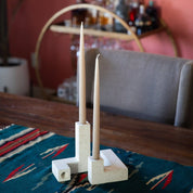 Candlestick Holder Set | White Terrazzo - pretti.cool
