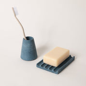 Soap Dish & Toothbrush Holder Set | Cobalt Terrazzo - Pretti.Cool