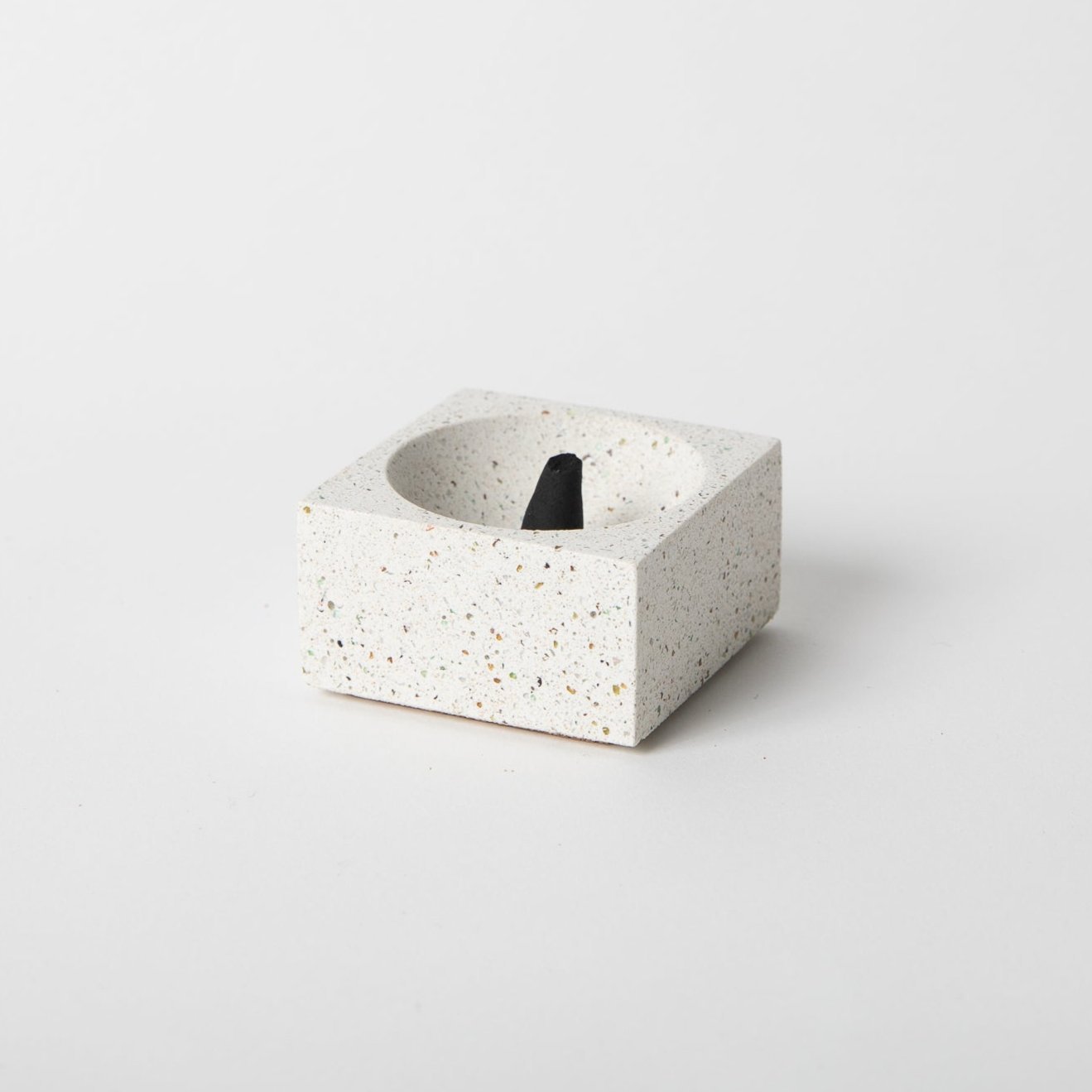 Square Incense Holder | White Terrazzo - pretti.cool